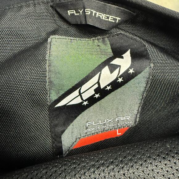 Fly Racing Fly Street Flux Air Black Mesh Padded Armor Zip Up Motorcycle Jacket - Picture 5 of 6